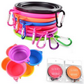 Portable Silicone Folding Pet Feeding Bowl With Carabiner